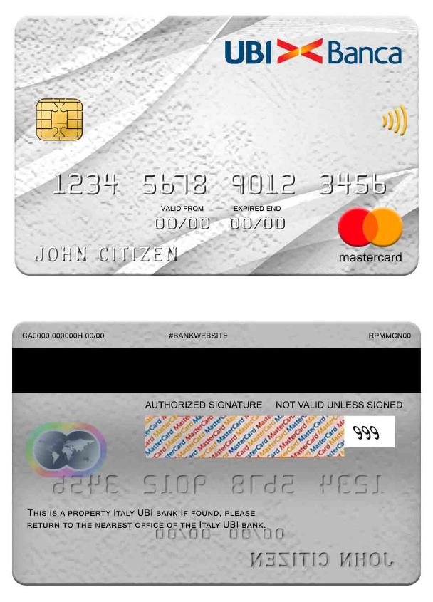 Italy UBI bank mastercard